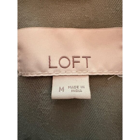 AnnTaylor LOFT Green Military Style Shacket  Jacket Size Medium Fall Lightweight - Picture 6 of 12